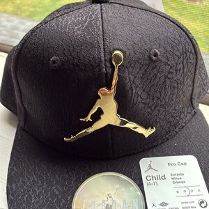 Jordan Black Hat with Gold Emblem